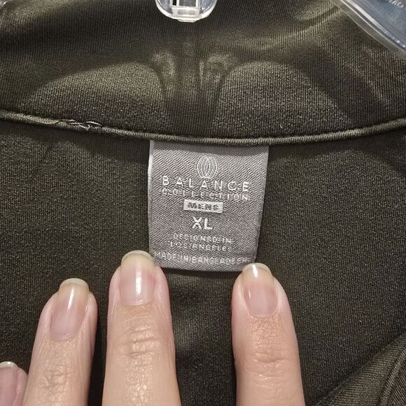 Balance Collection Men’s Olive Green 1/4 Zip Casual Pullover Long Sleeve Size XL - Picture 4 of 9